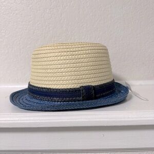NWT!Baby Gap Colorblock straw fedora hat